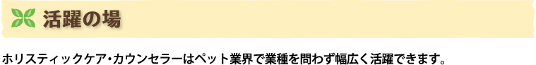 活躍の場